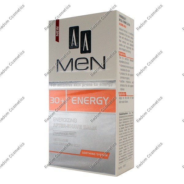 AA MEN 30+ ENERGY ENERGIZUJCY BALSAM PO GOLENIU BEZZAPACHOWY 100 ML