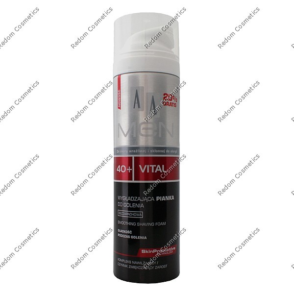 AA MEN 40+ VITAL WYGADZAJACA PIANKA DO GOLENIA BEZZAPACHOWA 250 ML