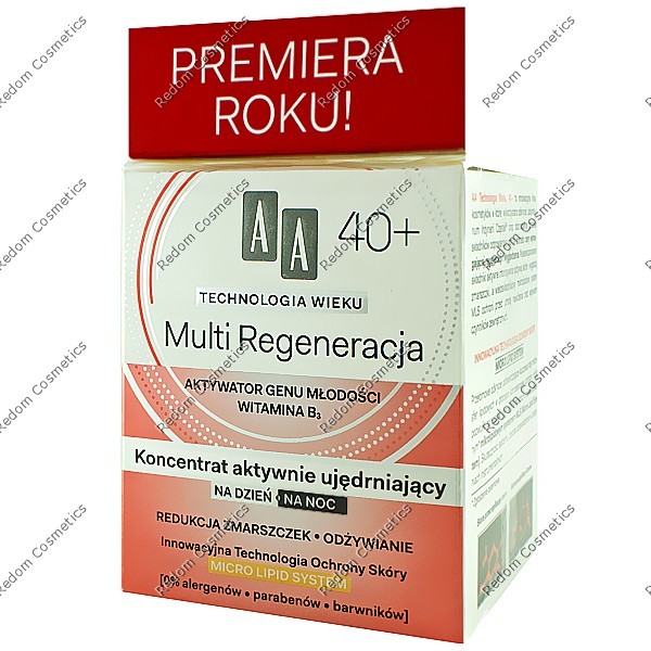 AA TECHNOLOGIA WIEKU 40+ KONCENTRAT AKTYWNIE UJDRNIAJCY NA NOC 50 ML 