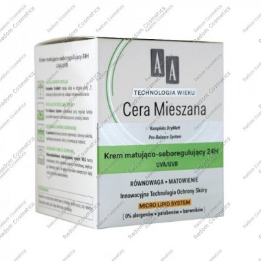 AA TECHNOLOGIA WIEKU CERA MIESZANA KREM MATUJ�CO-SEBOREGULUJ�CY 24H UVA/UVB 50ML
