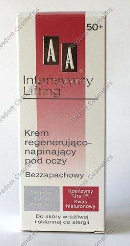 AA INTENSYWNY LIFTING 50+ KREM REGENERUJCO-NAPINAJCY POD OCZY BEZZAPACHOWY 15 ML