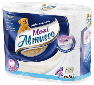 ALMUSSO MAXI  PAPIER TOALETOWY BEZZAPACHOWY 4 ROLKI
