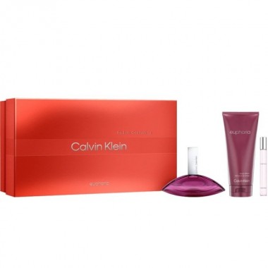 CALVIN KLEIN EUPHORIA WODA PERFUMOWANA 100 ML + WODA PERFUMOWANA 10 ML + BALSAM DO CIAA 200 ML