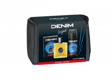 DENIM ORIGINAL ZESTAW  PYN PO GOLENIU 100ML + DEZODORANT 150 ML + KOSMETYCZKA