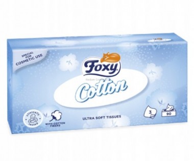 FOXY COTTON CHUSTECZKI HIGIENICZNE BEZZAPACHOWE 3 WARSTWOWE 90 SZTUK