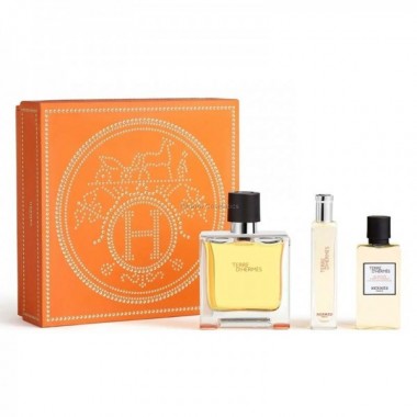 HERMES TERRE D HERMES PARFUM DLA MʯCZYZN 75 ML + WODA PERFUMOWANA 15 ML + WODA PO GOLENIU 40 ML