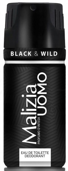 MALIZIA UOMO BLACK&WILD DEZODORANT MĘSKI  150 ML