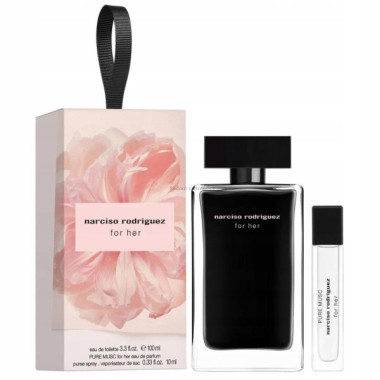 NARCISO RODRIGUEZ FOR HER WODA TOALETOWA 100 ML + PURE MUSK WODA PERFUMOWANA 10 ML
