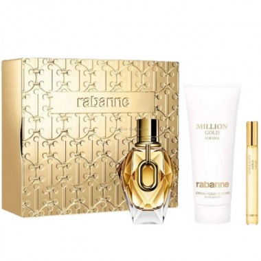 RABANNE MILLION GOLD WODA PERFUMOWANA DLA KOBIET 90 ML + WODA PERFUMOWANA 10 ML + BALSAM DO CIAA 100 ML