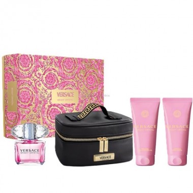 VERSACE BRIGHT CRYSTAL WODA TOALETOWA DLA KOBIET 90 ML + BALSAM DO CIAA 100 ML + EL POD PRYSZNIC 100 ML + KOSMETYCZKA