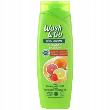 WASH&GO FRUITS SZAMPON DO WSZYSTKICH RODZAJ�W W�OS�W REGENERACJA 360 ML