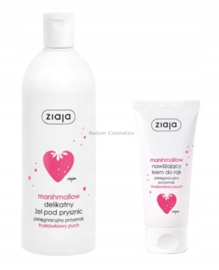 ZIAJA MARSHMALLOW ZESTAW �EL POD PRYSZNIC 500 ML + KREM DO R�K 50 ML