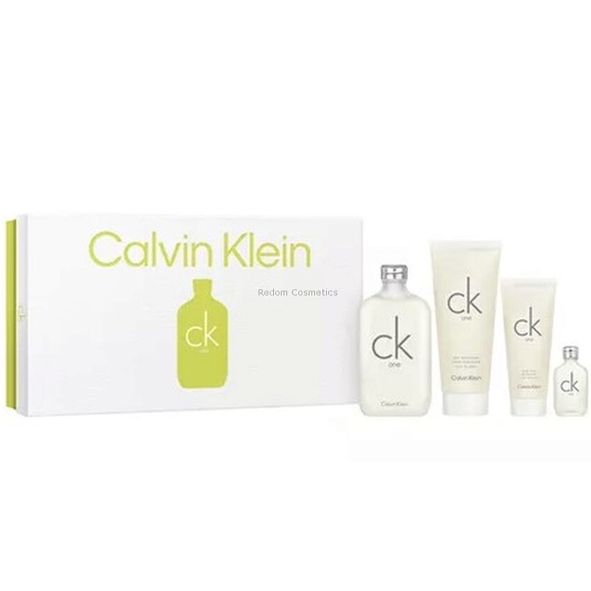 CALVIN KLEIN CK ONE WODA TOALETOWA UNISEX 200 ML + MINI 15 ML + MLECZKO DO CIAŁA 200 ML + ŻEL POD PRYSZNIC 100 ML
