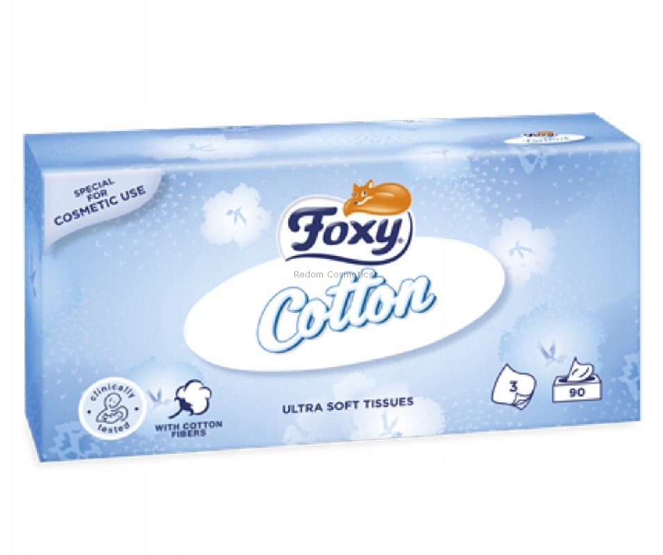 FOXY COTTON CHUSTECZKI HIGIENICZNE BEZZAPACHOWE 3 WARSTWOWE 90 SZTUK