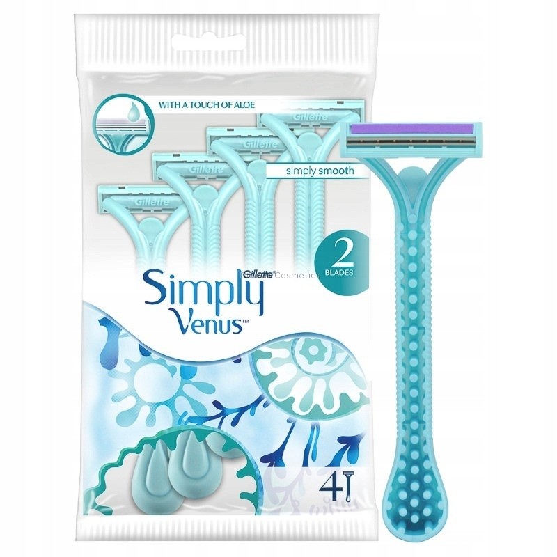 GILLETTE SIMPLY VENUS 2 JEDNORAZOWE MASZYNKI DO GOLENIA 4 SZTUKI