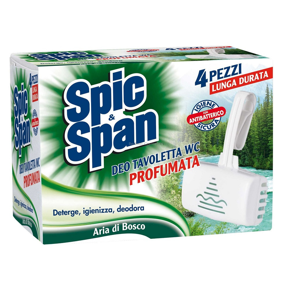 SPIC&SPAN KOSTKI DO WC Z ODKAMIENIACZEM 4 SZT PINE