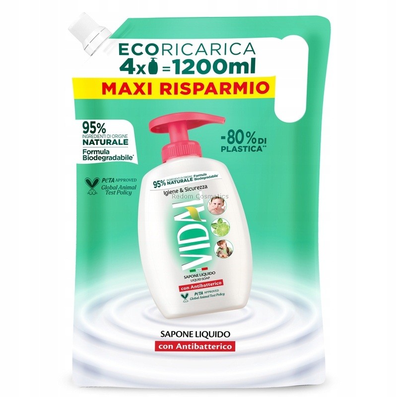 VIDAL MYD�O W P�YNIE ANTIBACTERIAL UZUPE�NIENIE 1.2 LITRA
