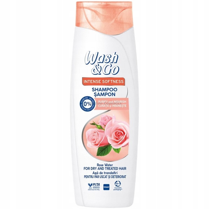 WASH&GO SZAMPON ROSE WATER DO W�OS�W SUCHYCH FARBOWANYCH 360 ML